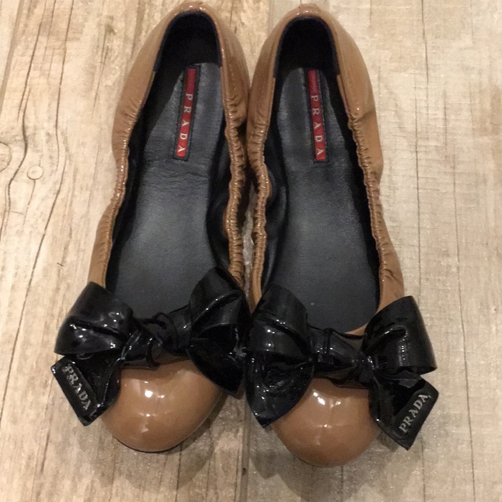 Prada patent leather ballet flats